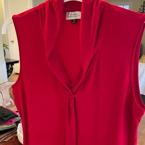 Tahari Woman Red Sleeveless Blouse